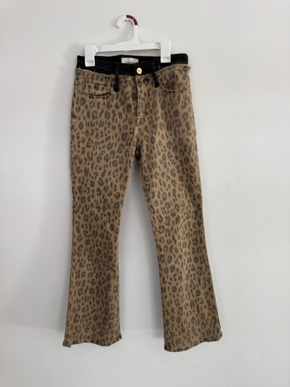 FRAME Le Crop Mini Boot Leopard Jeans Size 26